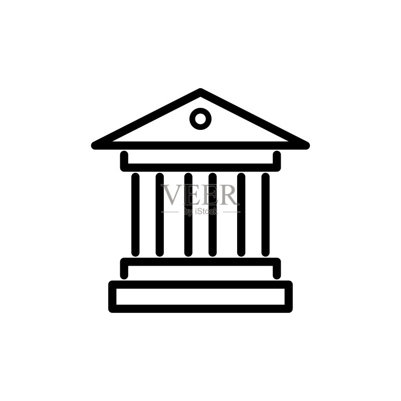 法院图标扁平矢量模板设计图标素材