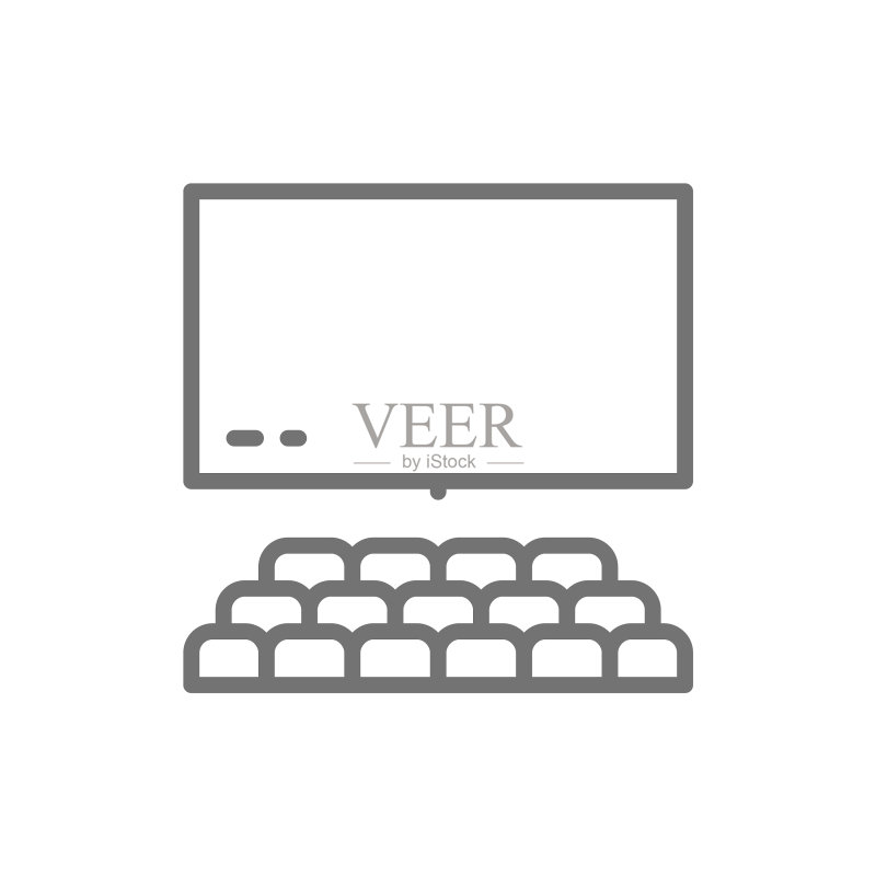礼堂电影院线条图标图标素材