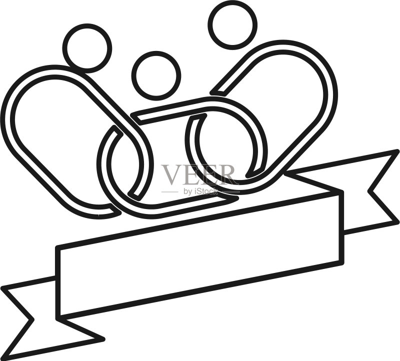ribbon链条人物承诺团队合作图标素材
