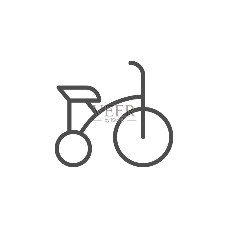 三轮车线条图标图标素材