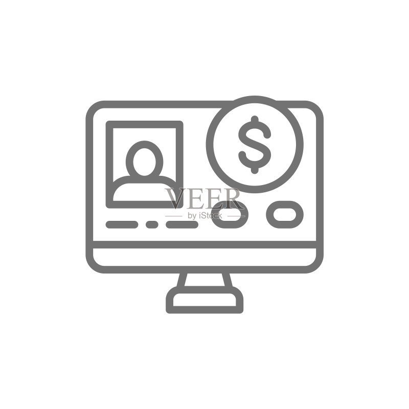 在线贷款申请线性图标图标素材
