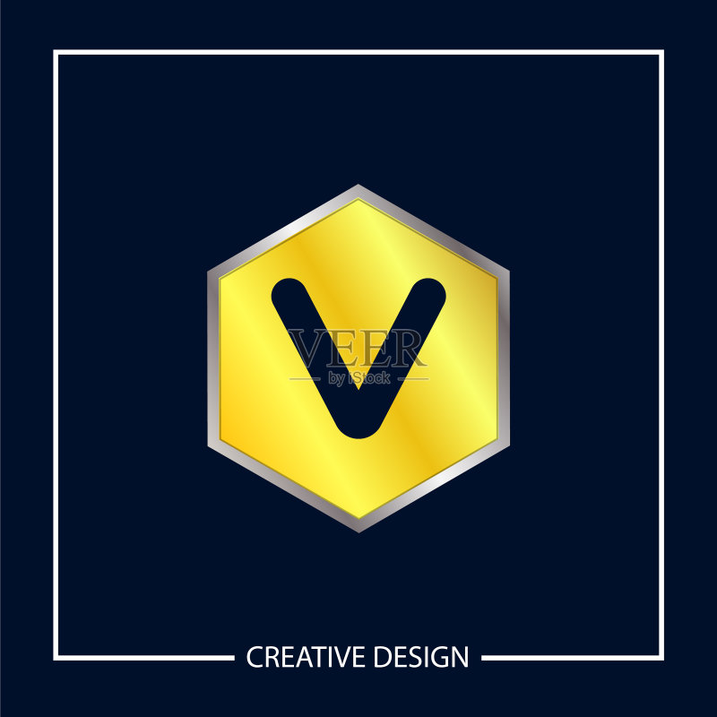 首字母V logo模板设计图标素材