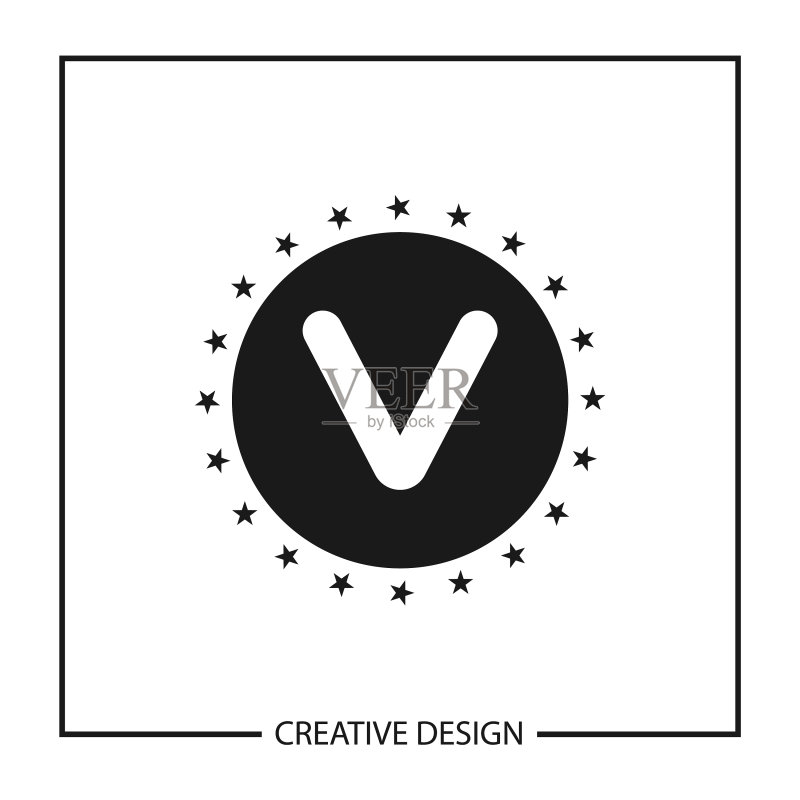 首字母V logo模板设计图标素材