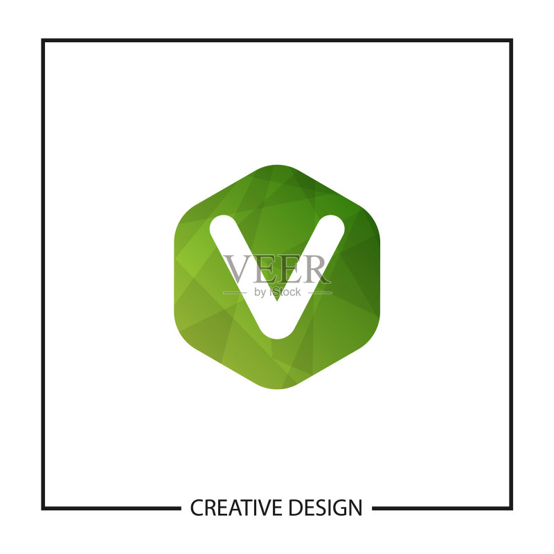 首字母V logo模板设计图标素材