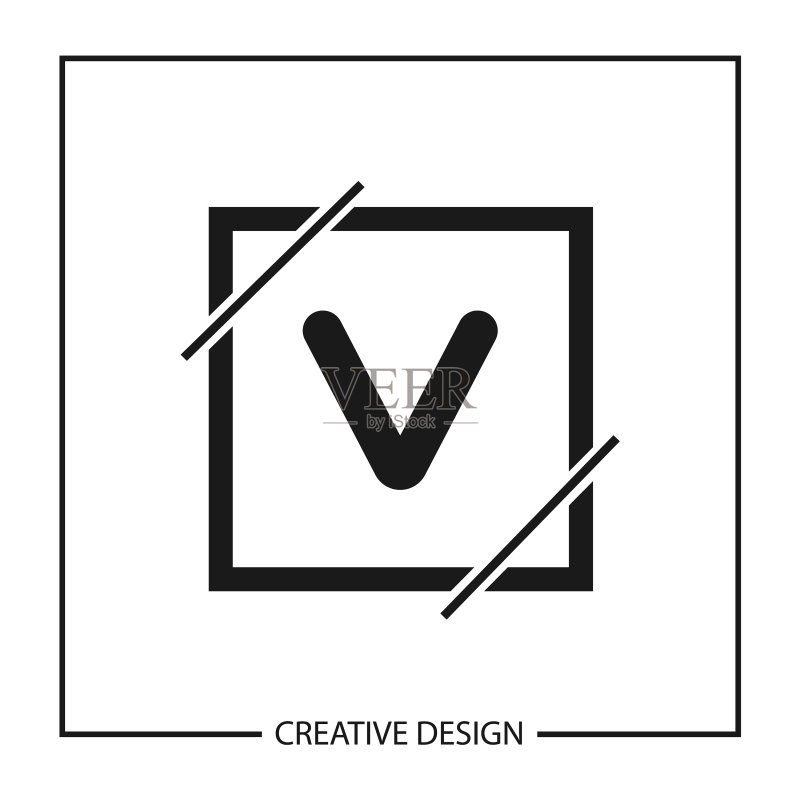 首字母V logo模板设计图标素材