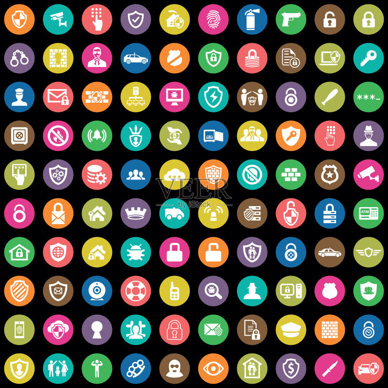 网页和UI通用安全图标100例图标素材