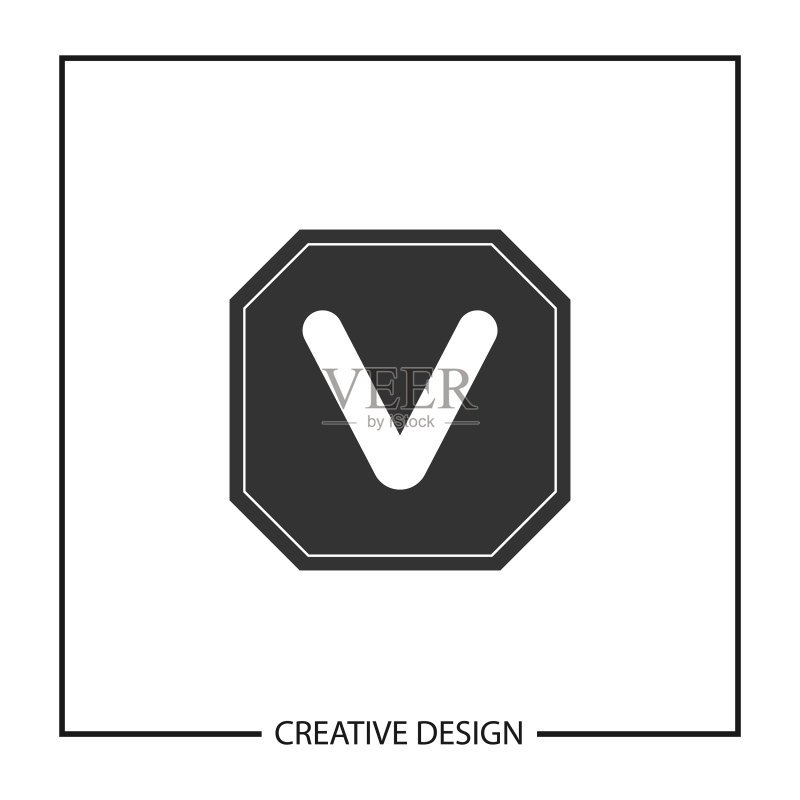 首字母V logo模板设计图标素材