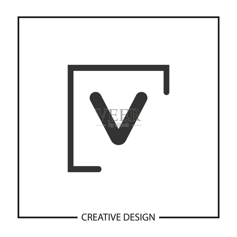 首字母V logo模板设计图标素材