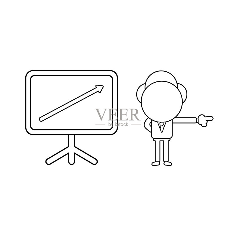 手持销售图表的商务人士图标素材