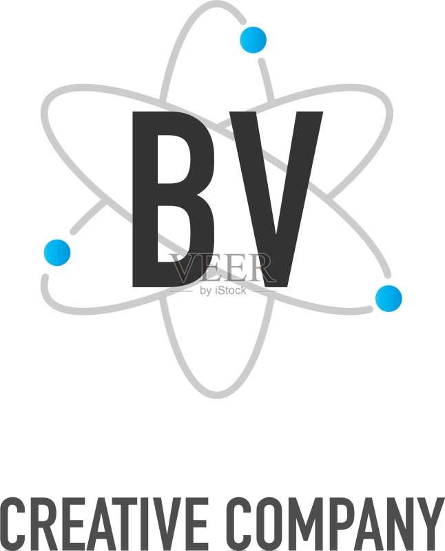 首字母BV原子中子设计Logo图标素材