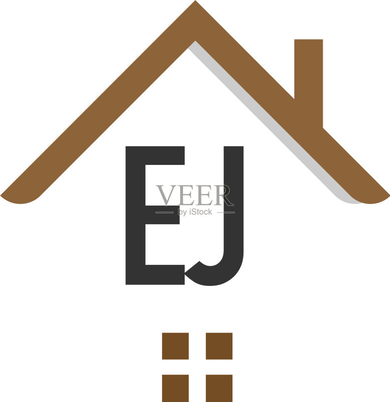 字母EJ建筑标志设计模板图标素材