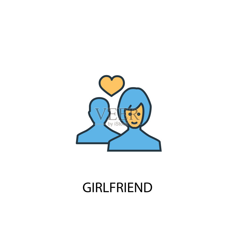彩色女友概念图标图标素材