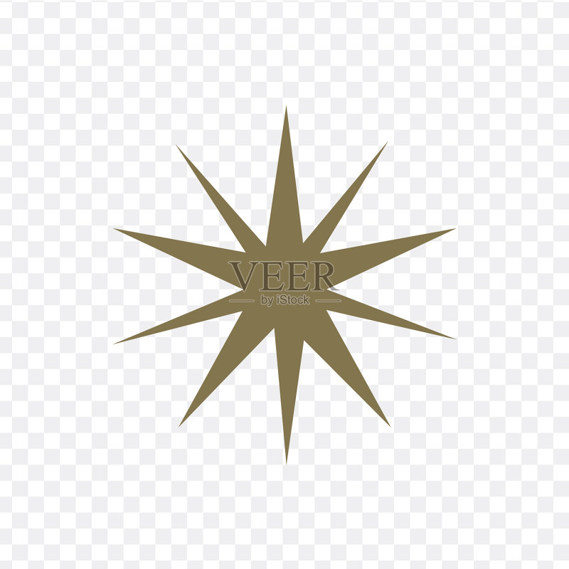 白色背景上的闪亮金色星星图标素材