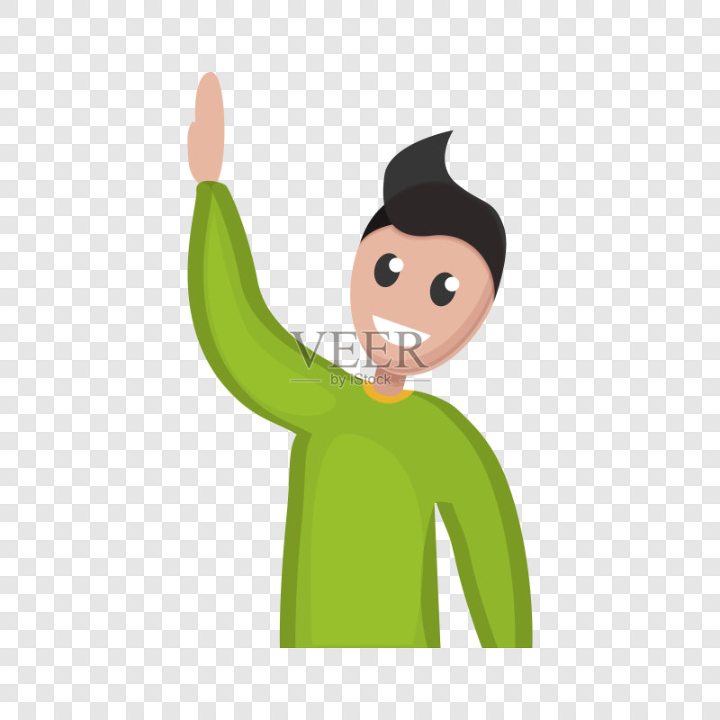 男孩举手卡通图标图标素材