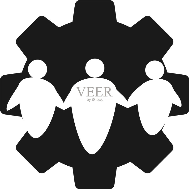 齿轮承诺团队合作黑色Logo图标素材