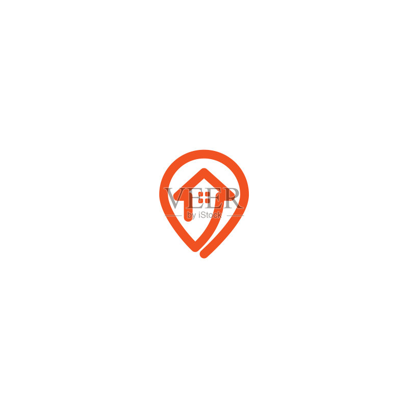 房屋和位置定位Logo设计图标素材