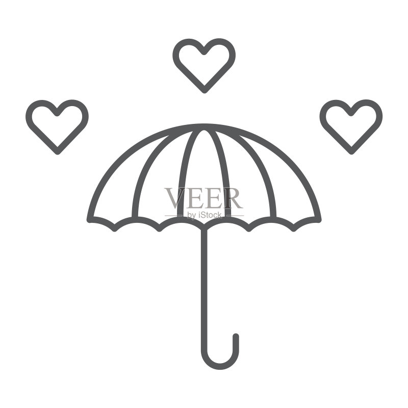 浪漫情人节爱情雨细线图标图标素材