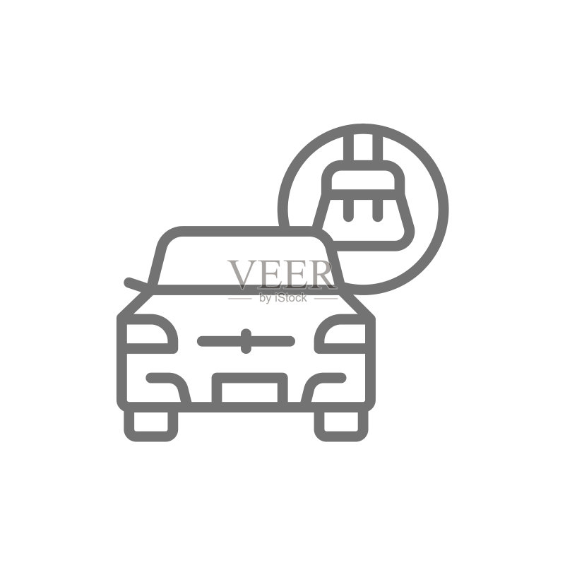 汽车清洁服务线性图标图标素材