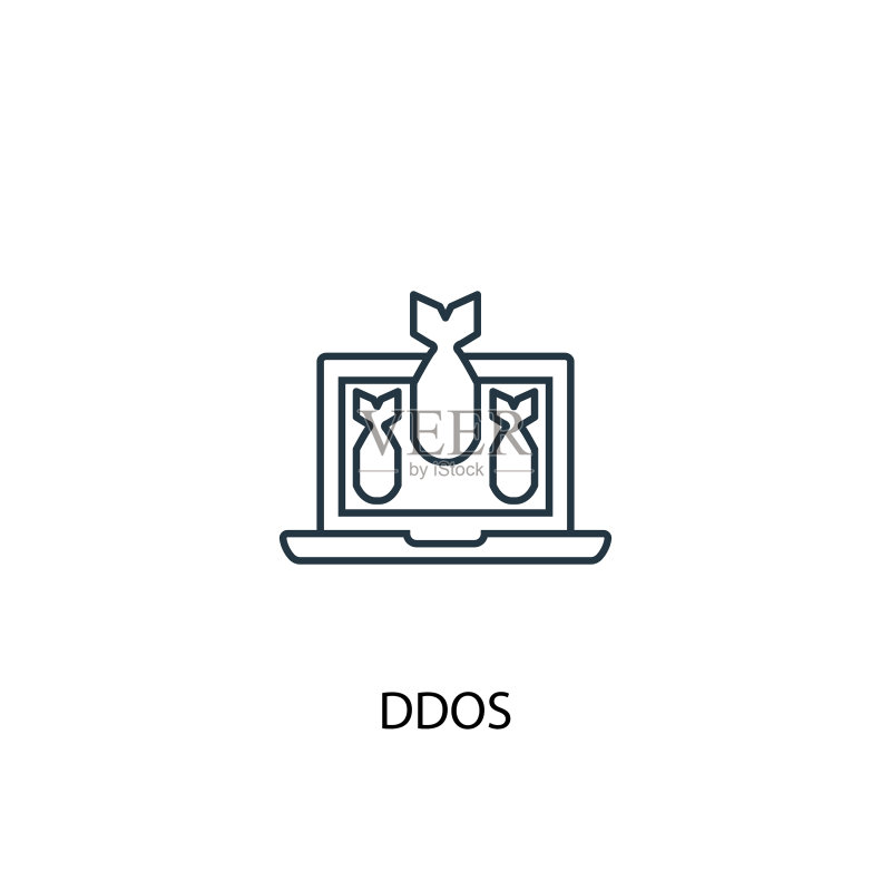 DDoS概念线性图标图标素材