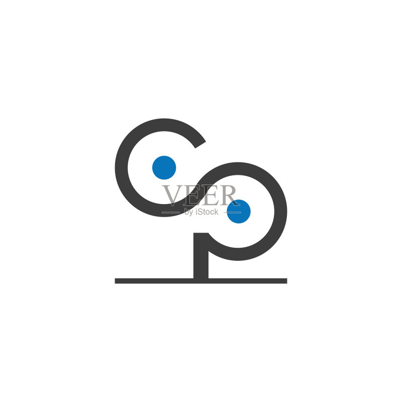 CP或PC字母模板标志设计图标素材
