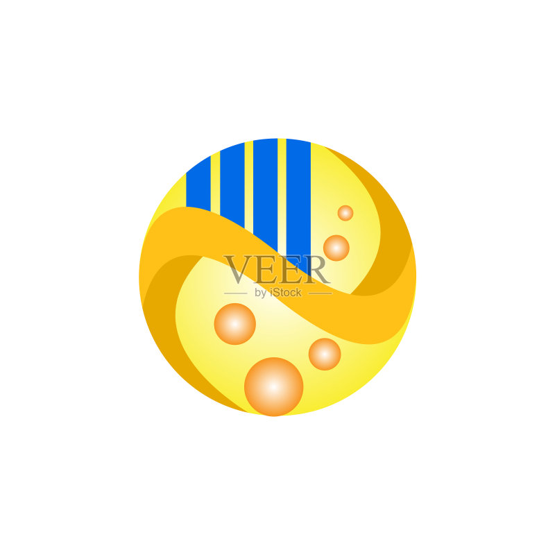 带有增长图的3D圆形标志图标素材
