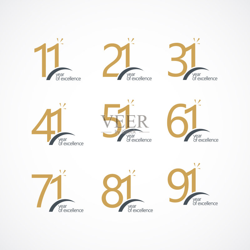 周年庆典数字集合11 21 31 41 51 61 71 81 91图标素材