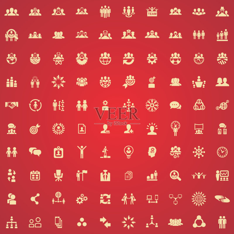 网页和UI通用团队合作图标100例图标素材
