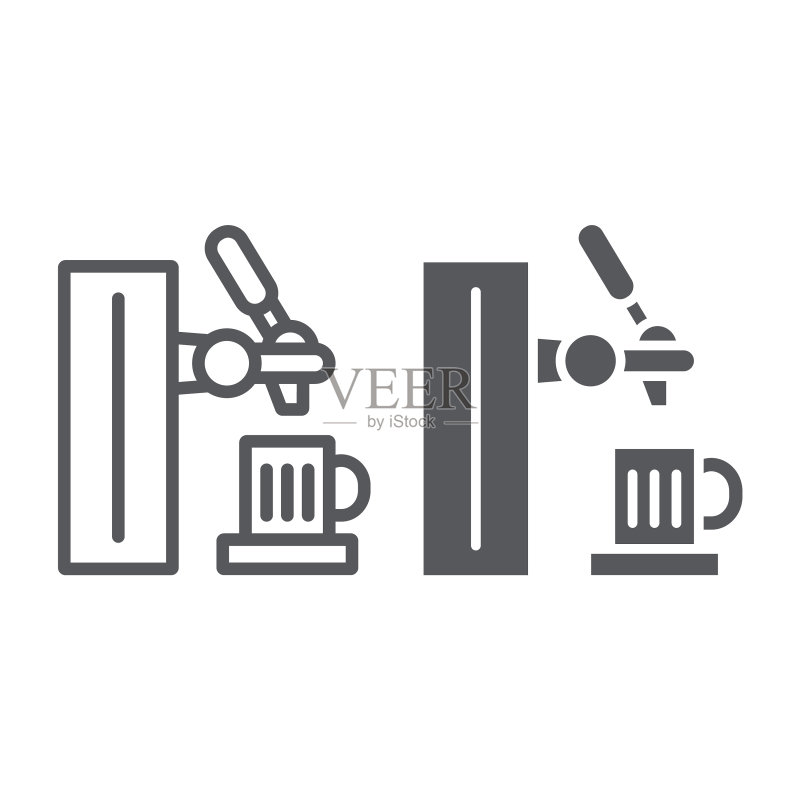 啤酒龙头线性图标图标素材