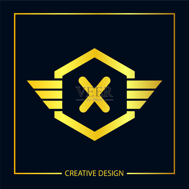 字母X logo模板设计图标素材