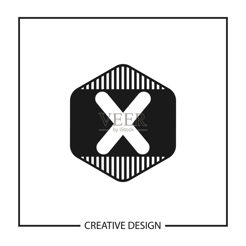 字母X logo模板设计图标素材