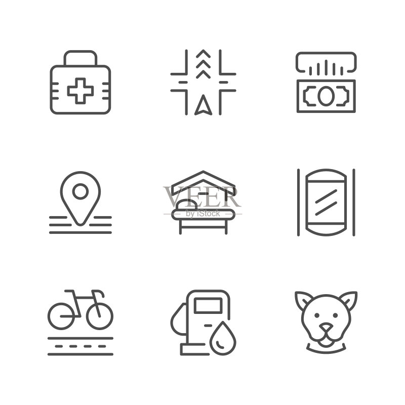 公共导航线性图标集图标素材