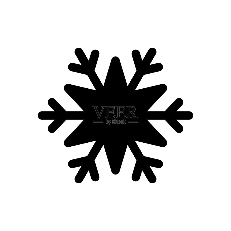 雪花黑色图标卡通雪花符号图标素材