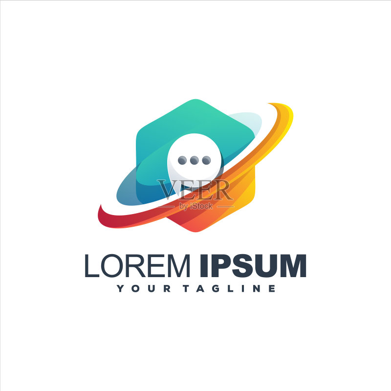 渐变聊天Logo设计图标素材