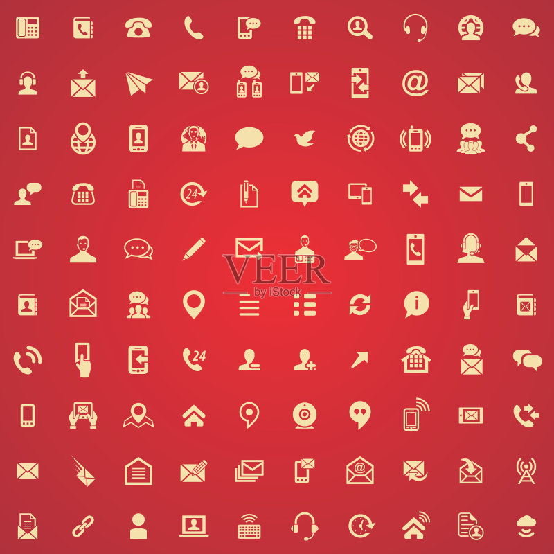 联系我们100个通用Web和UI图标集图标素材
