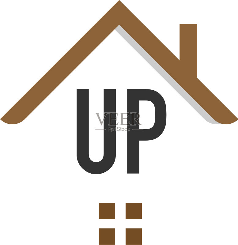 首字母UP建筑标志设计模板图标素材