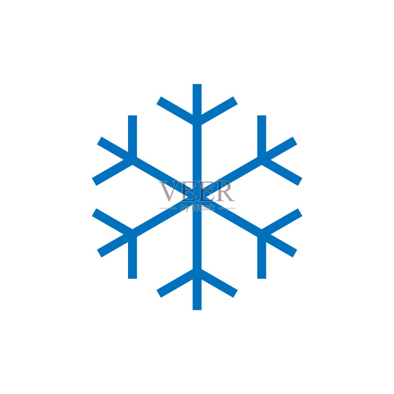 蓝色雪花标志图标素材