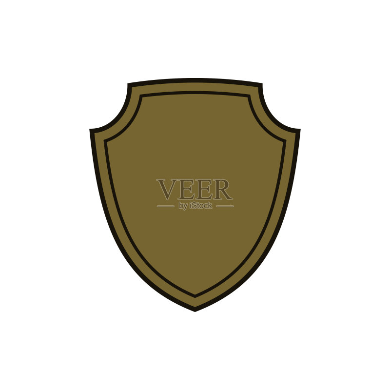 盾牌形状金色图标扁平Logo图标素材