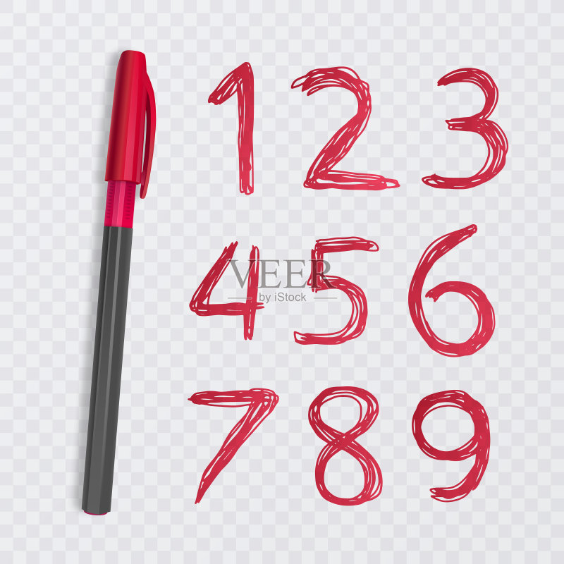 一组1到9的数字图标素材