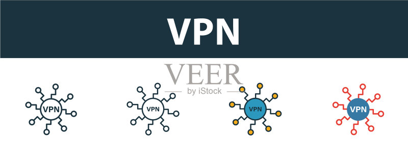VPN图标集,四种简单符号图标素材