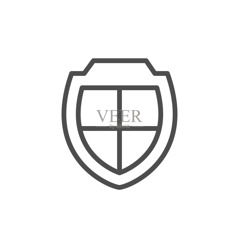 盾牌线条图标和安全概念图标素材