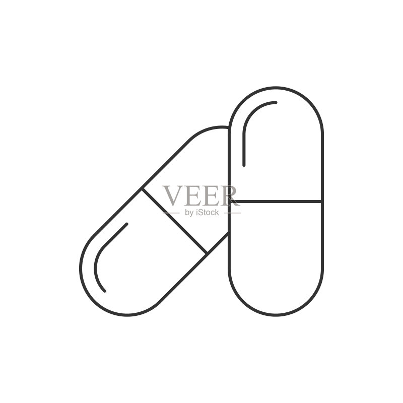 胶囊药丸线性图标图标素材
