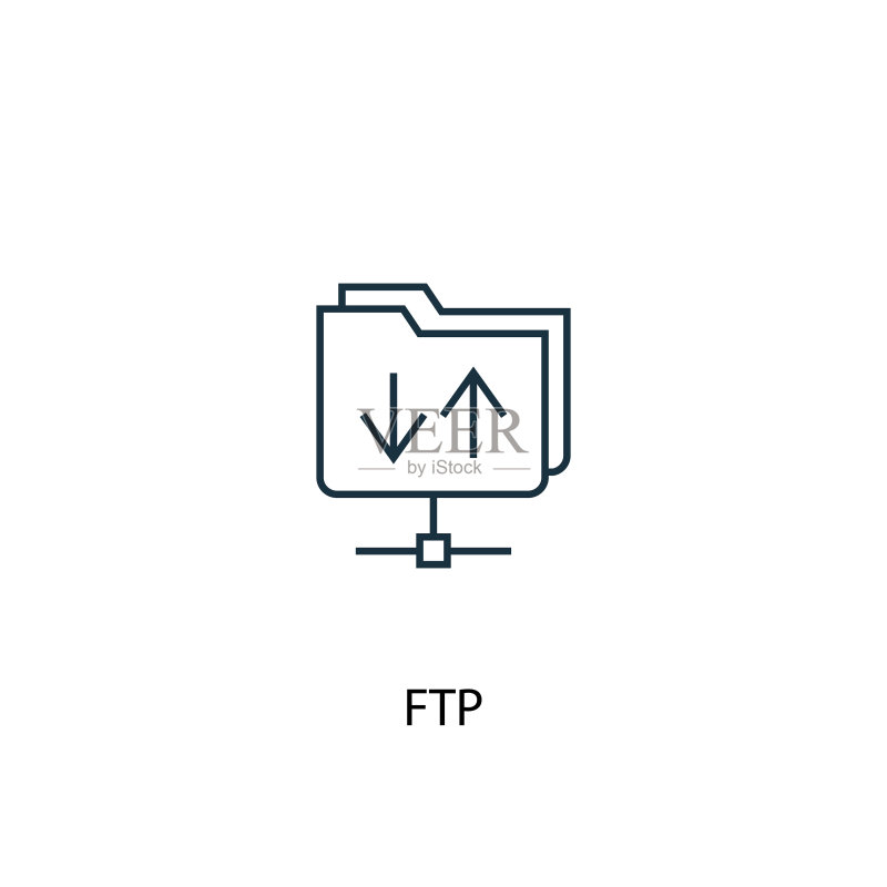 FTP概念线条图标元素图标素材