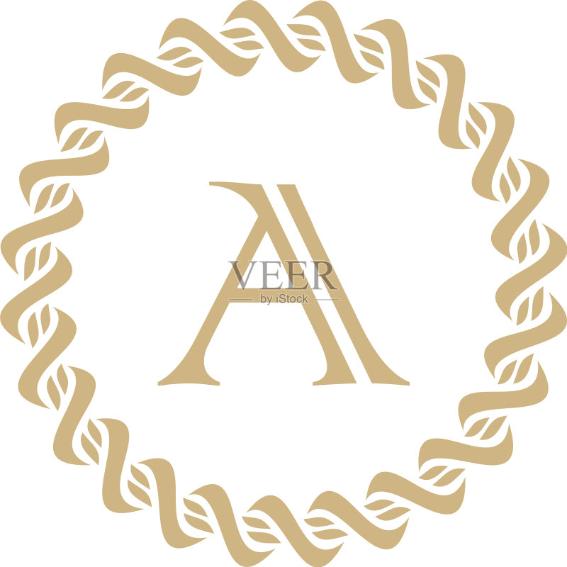 优雅字母A圆形概念Logo设计图标素材