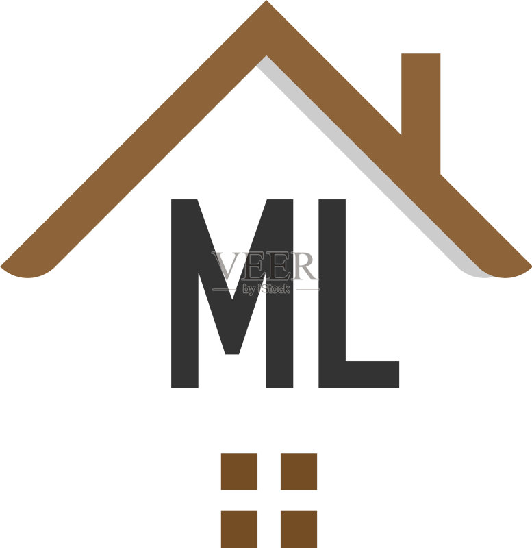 字母ML建筑Logo设计模板图标素材