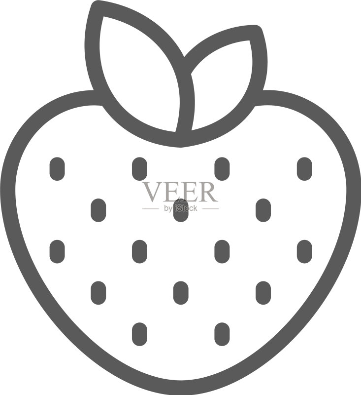 草莓线性图标图标素材