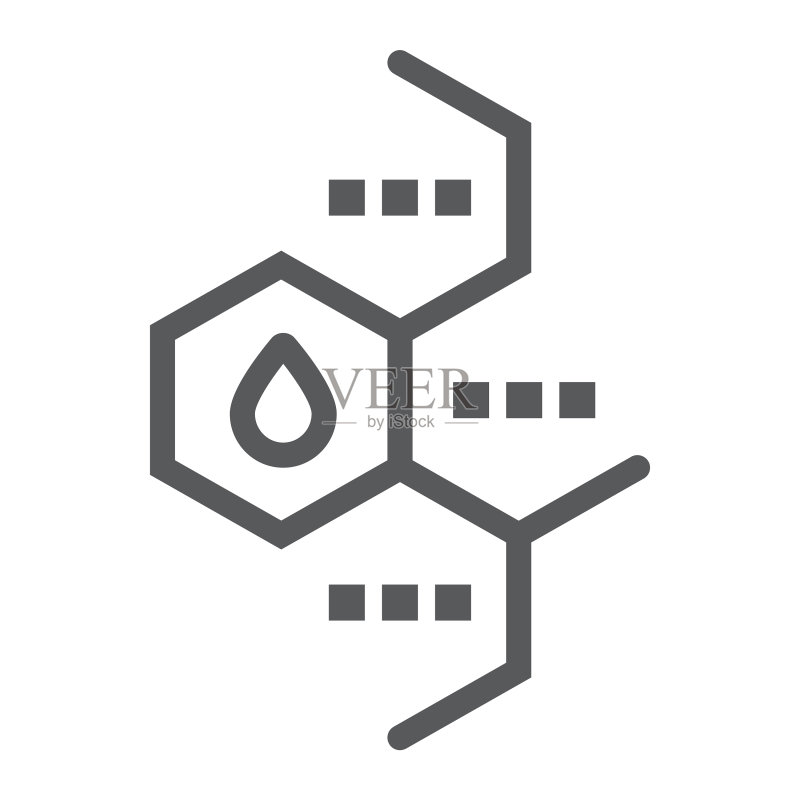 油分子线图标化学和分子图标素材