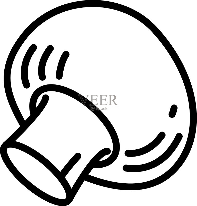蘑菇图标轮廓样式图标素材