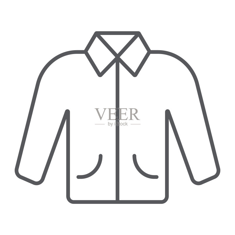 夹克细线图标服装和时尚图标素材