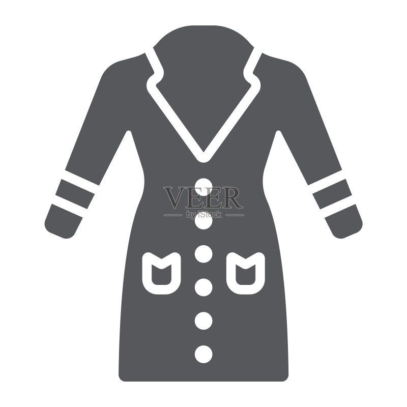 外套标志图标:服装与保暖时尚图标素材