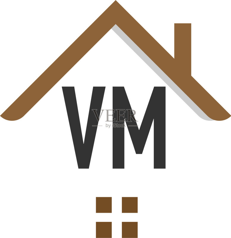 字母VM建筑logo设计模板图标素材